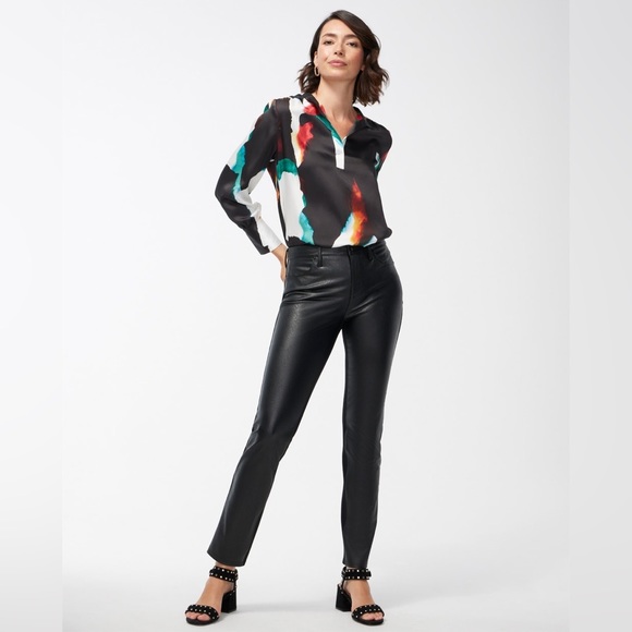 Chico's Pants & Jumpsuits Chicos Faux Leather Front Ponte Back